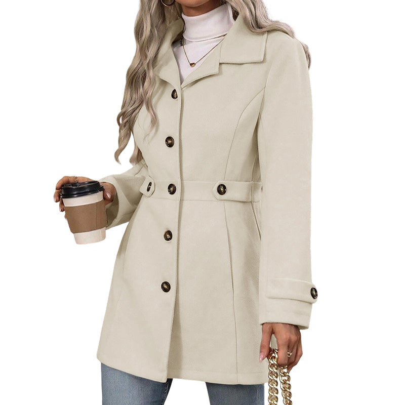 Timeless Urban Elegance Warming Wool Blend Coat with Flattering Silhouette