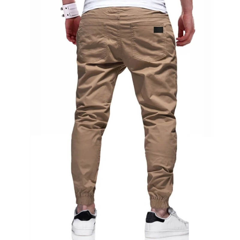 Slim Fit Trousers with Drawstring for Men
