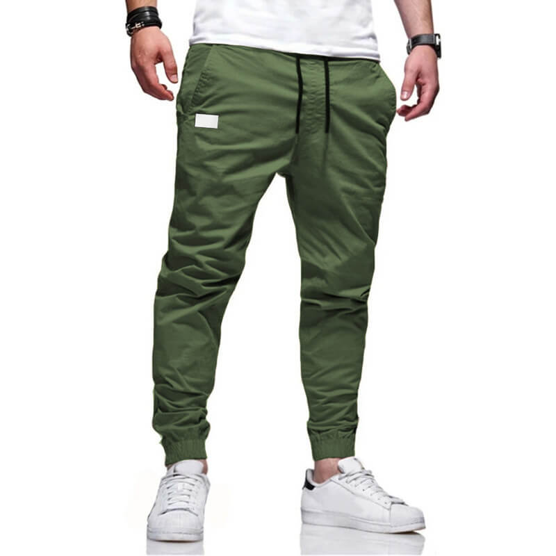 Slim Fit Trousers with Drawstring for Men