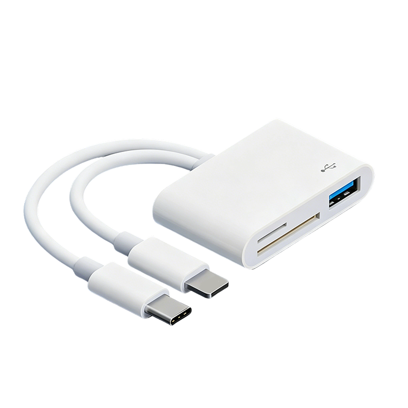 5-in-1 Multiport Memory Card Reader, Dual Connector Plug-and-Play, Supports up to 1TB for Fast File Transfer