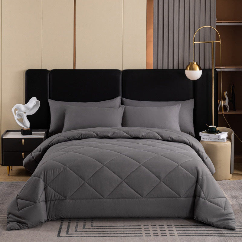 3-Piece Quilted Comforter Set with Pillowcases