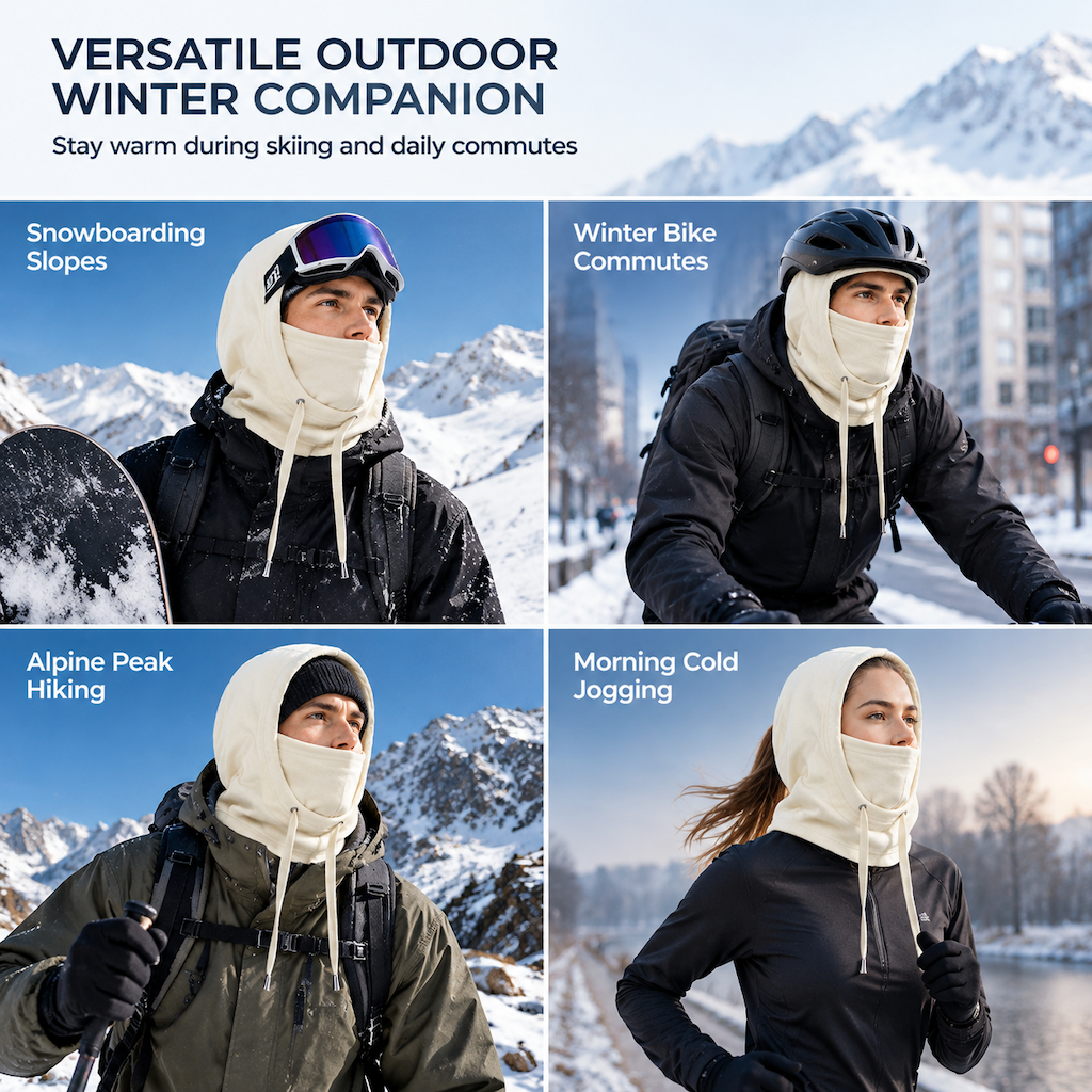 Fleece-Lined 3-in-1 Winter Balaclava – Warm, Windproof and Adjustable Face, Ear and Neck Protection