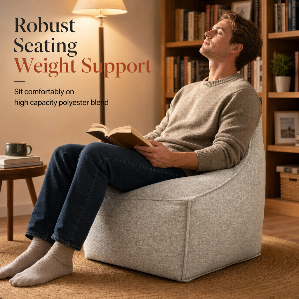 Storage Stool Cover: Fill with Clothes, Wide Zipper, Washable, 45x45x23cm