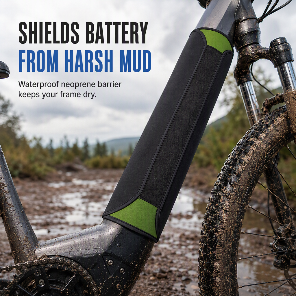 Lithium Battery Cover for Electric Bike, Waterproof, Dustproof and Cold-Resistant Protective Sleeve for Electric Bike Frame, Neoprene