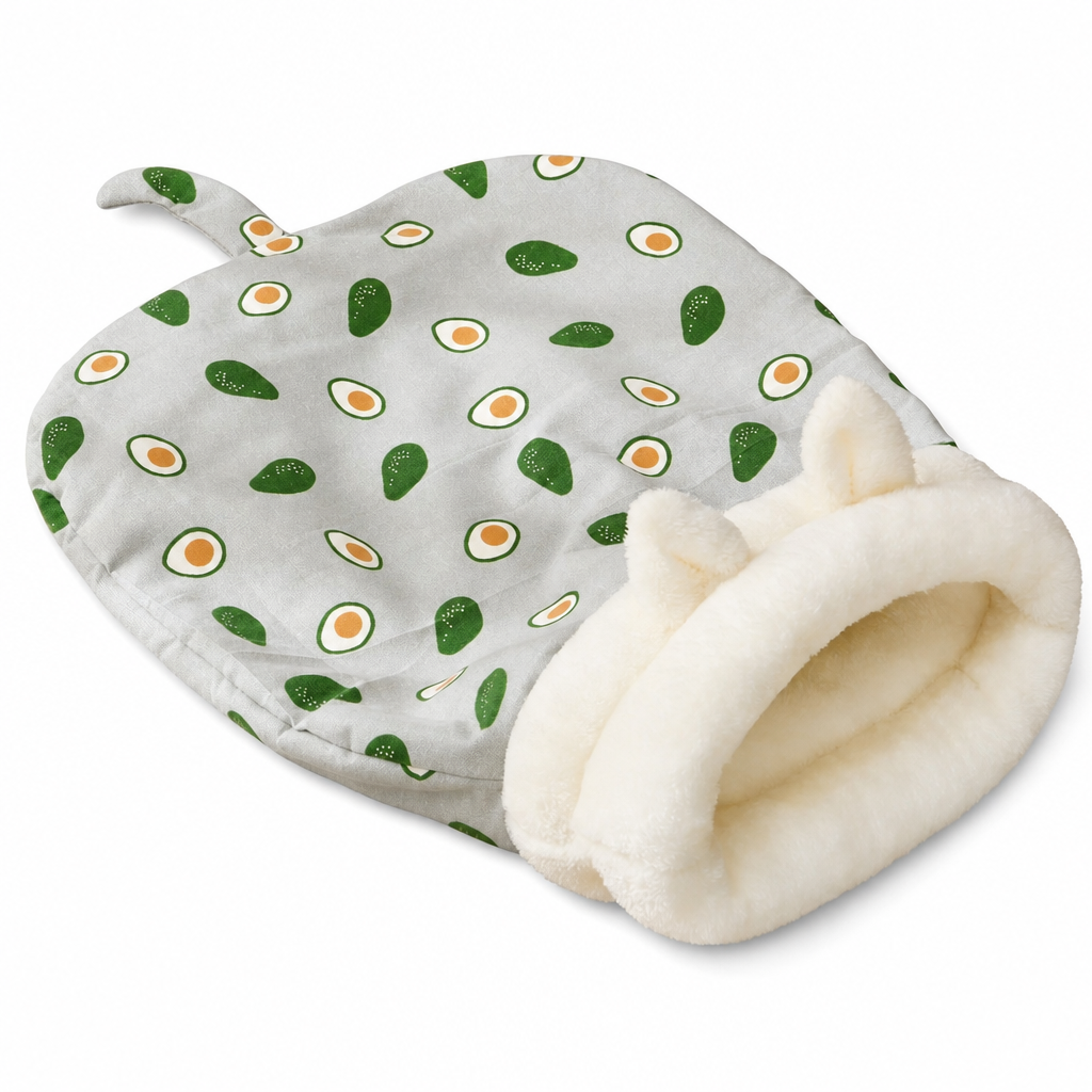 Semi-Enclosed Warm Sleeping Bag, Soft Deep Sleep Pet Cave and Blanket for Cats and Small Dogs
