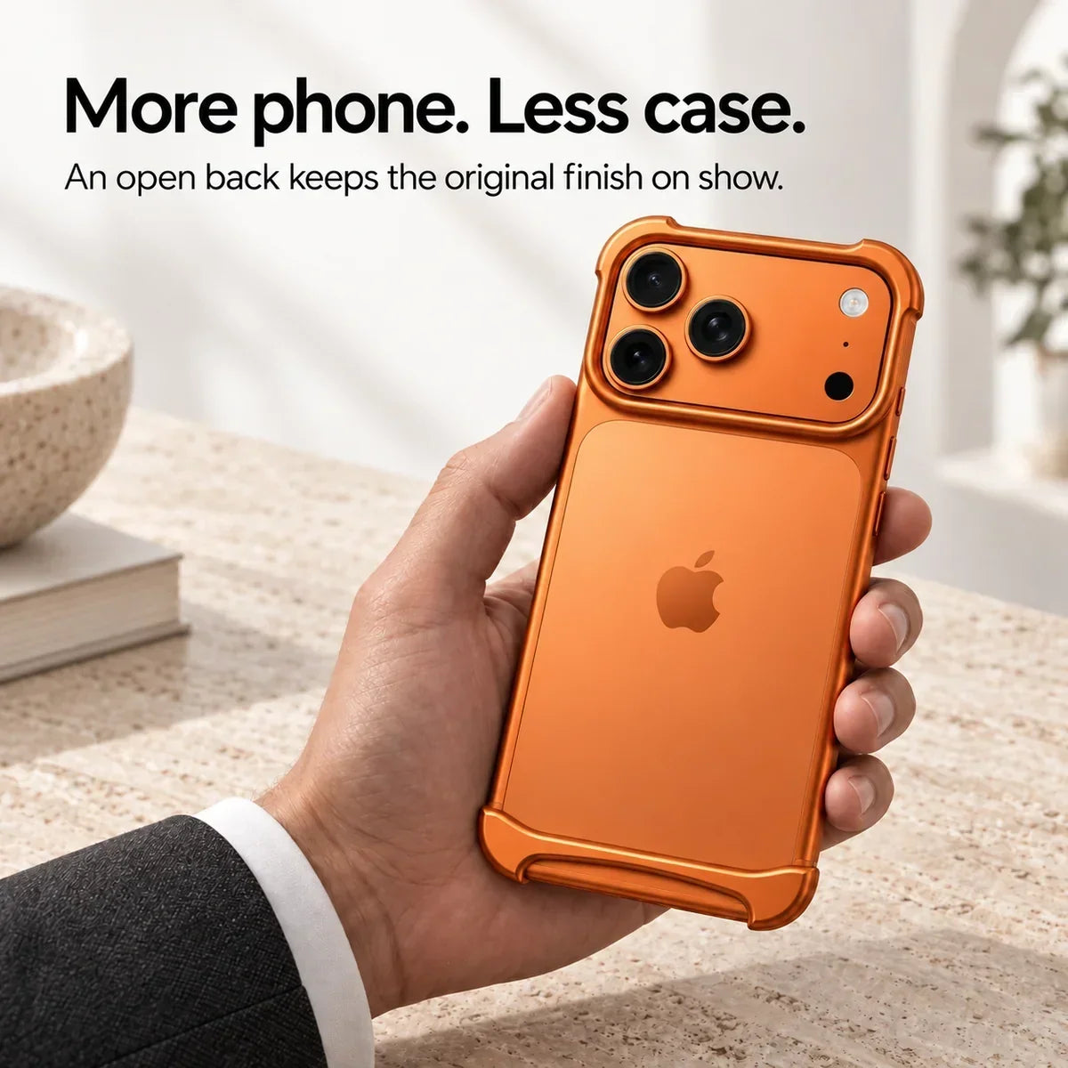 Slim aluminum iPhone bumper case with shockproof edge protection