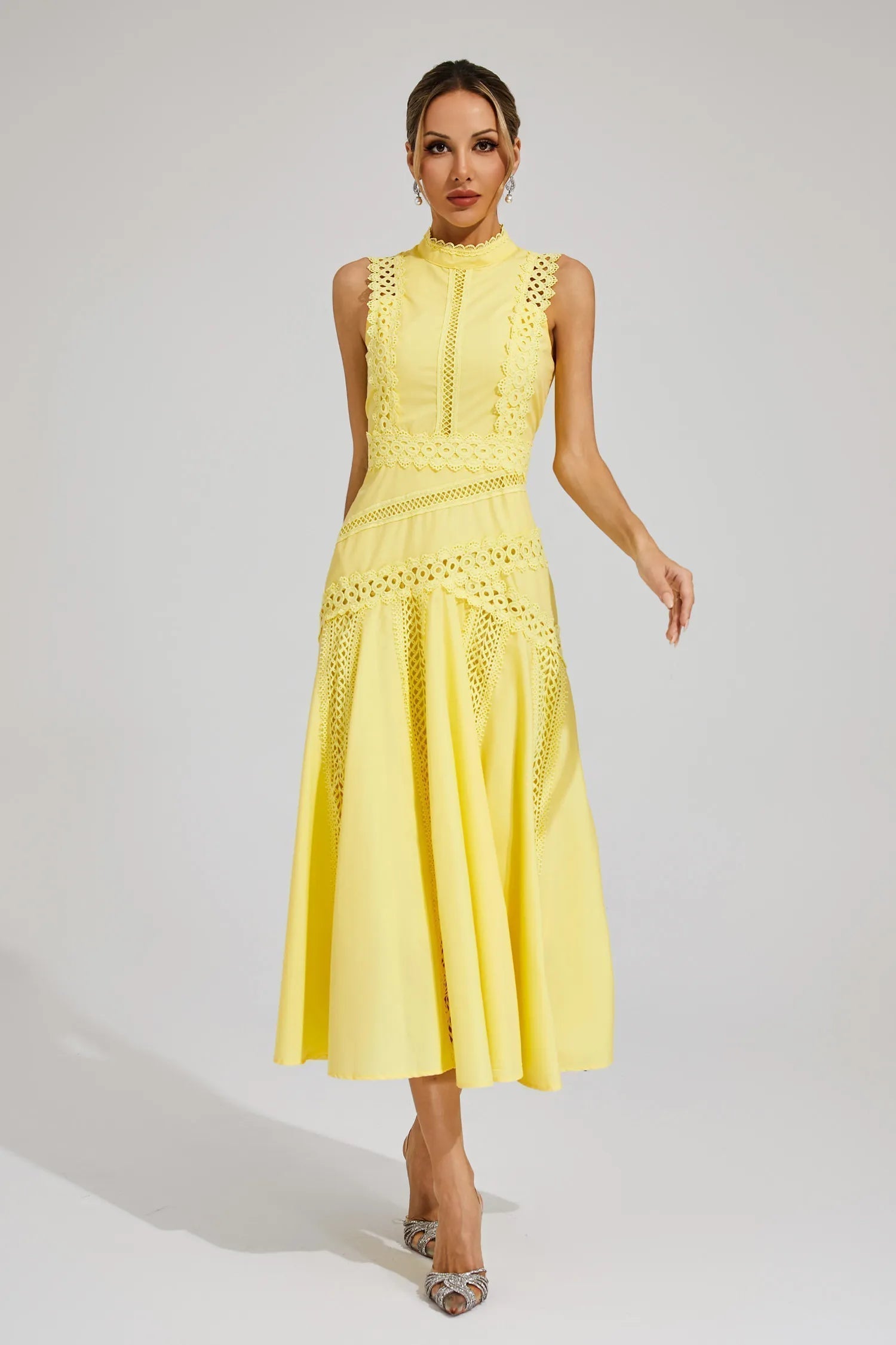 Celrien | Stunning Summer Flowy Midi Wedding Guest Dress For Weddings And Garden Parties