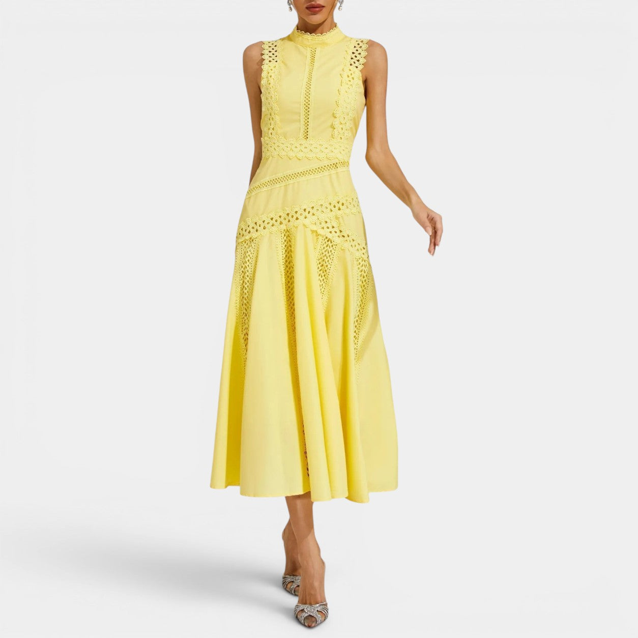 Celrien | Stunning Summer Flowy Midi Wedding Guest Dress For Weddings And Garden Parties