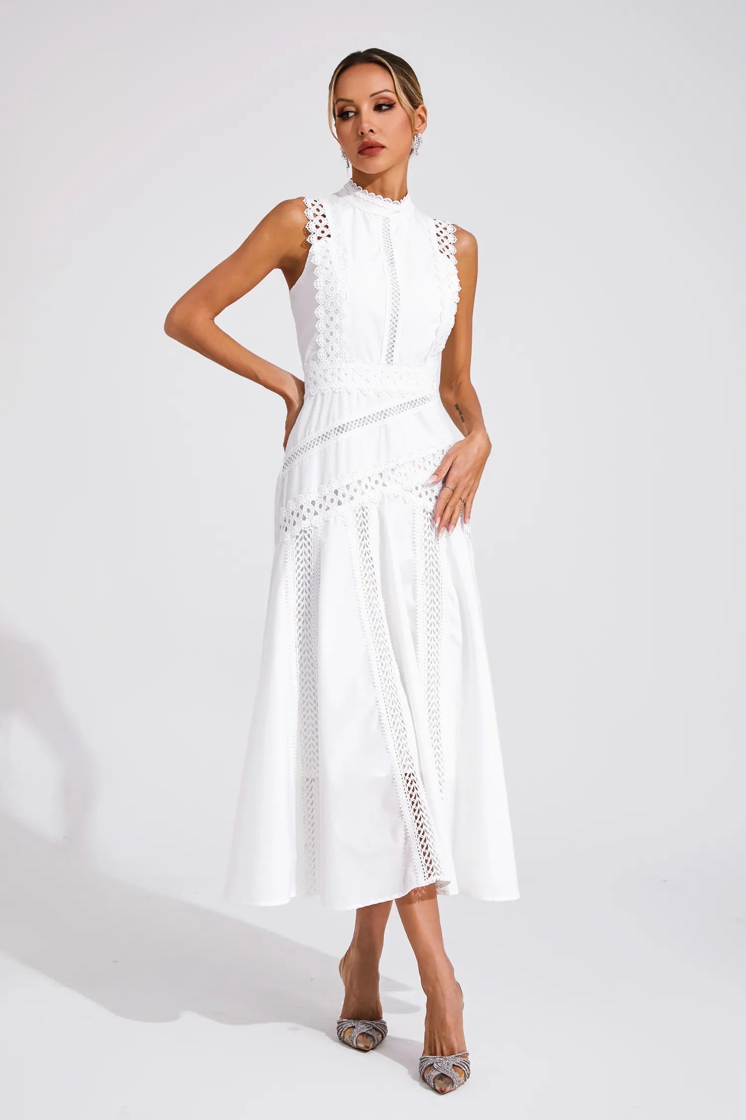 Celrien | Stunning Summer Flowy Midi Wedding Guest Dress For Weddings And Garden Parties