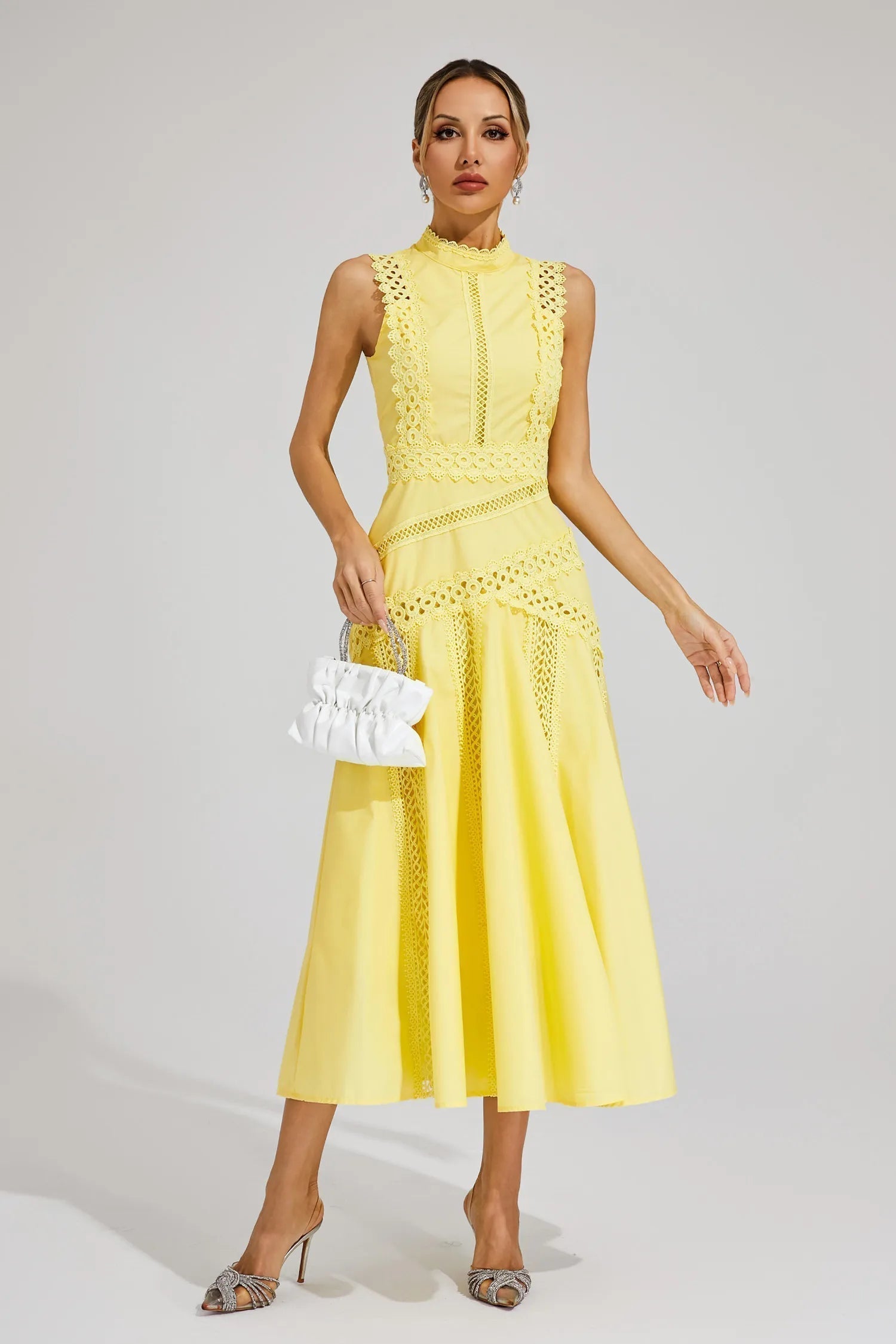 Celrien | Stunning Summer Flowy Midi Wedding Guest Dress For Weddings And Garden Parties