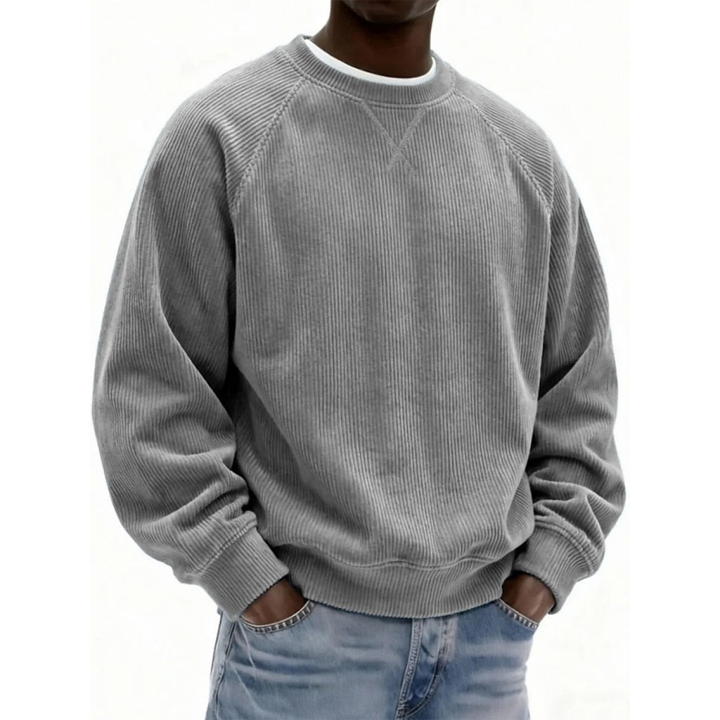 Textured Corduroy Crewneck Sweatshirt